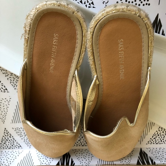 SaksOFF5th nude mules slides flats espadrille - Picture 4 of 5